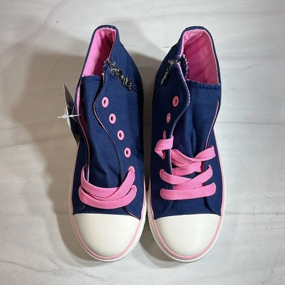 Ten Ben Girl’s High Top Sneakers Blue/Pink sz 3.5 - Picture 5 of 8